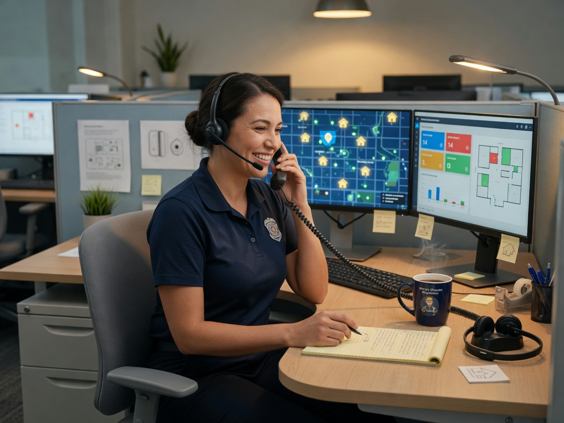 Monitoring specialist at a console